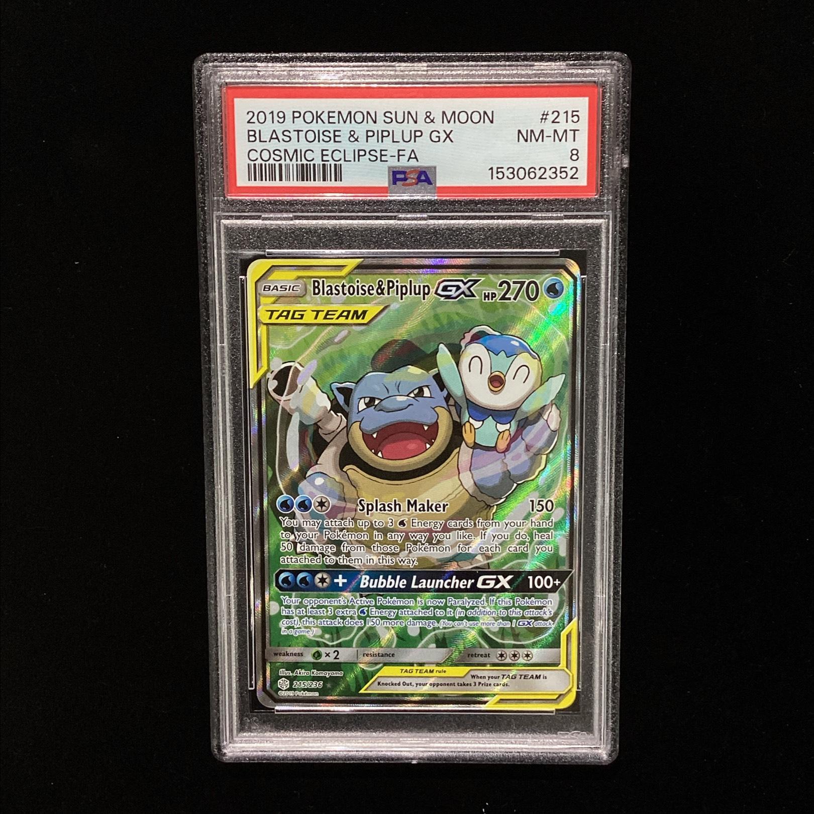 [EN] Blastoise & Piplup GX 2019 PSA 8