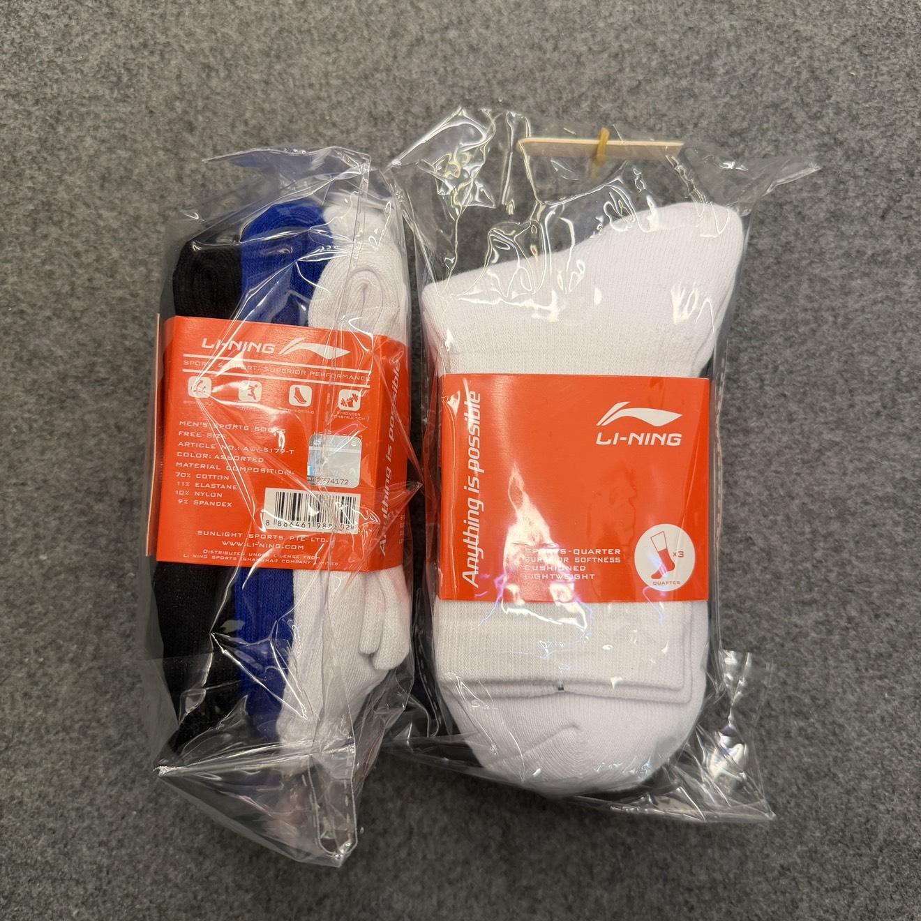 Li Ning Quarter Socks 3-in-1