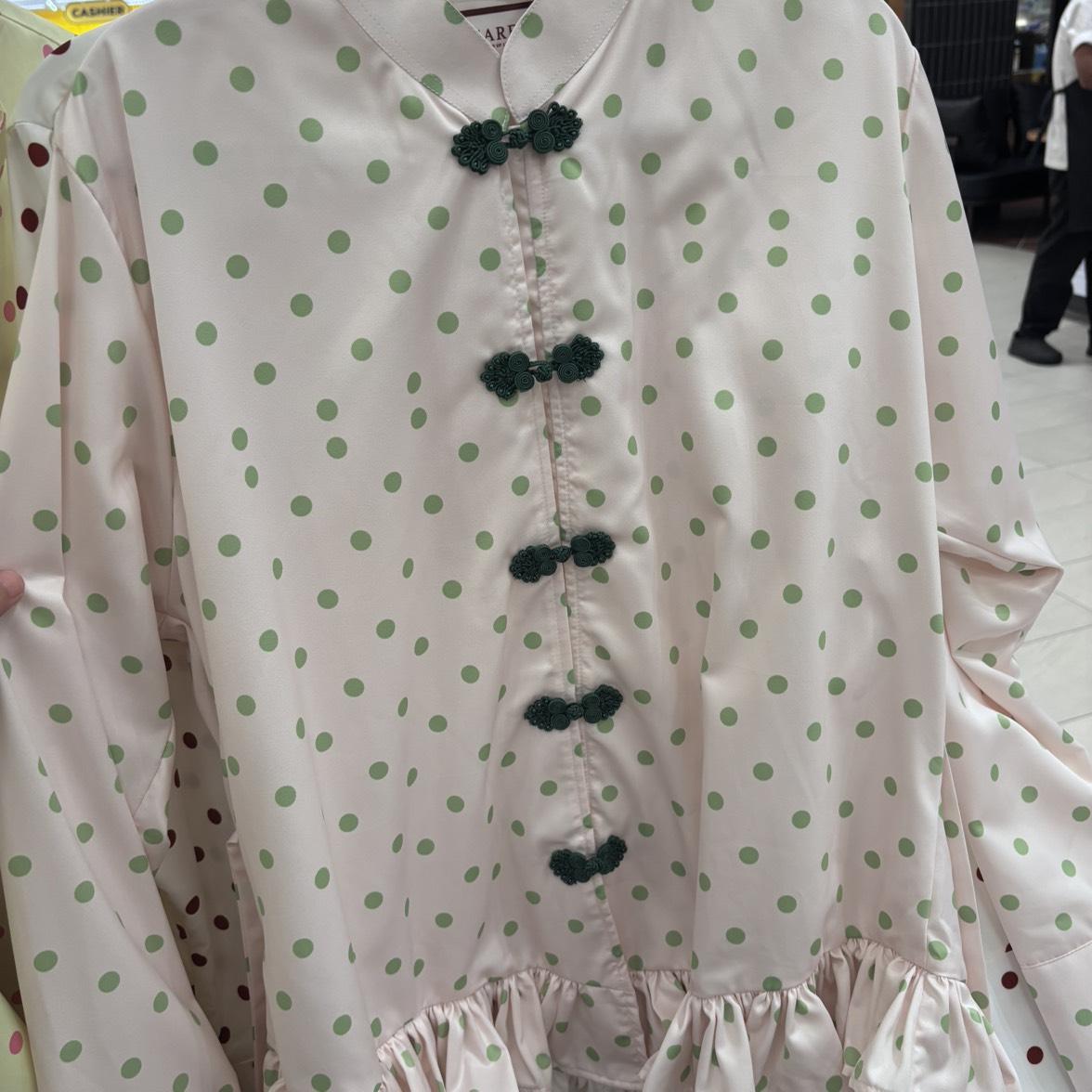 PINK GREEN ( CHIC DOTS RUFFLE)