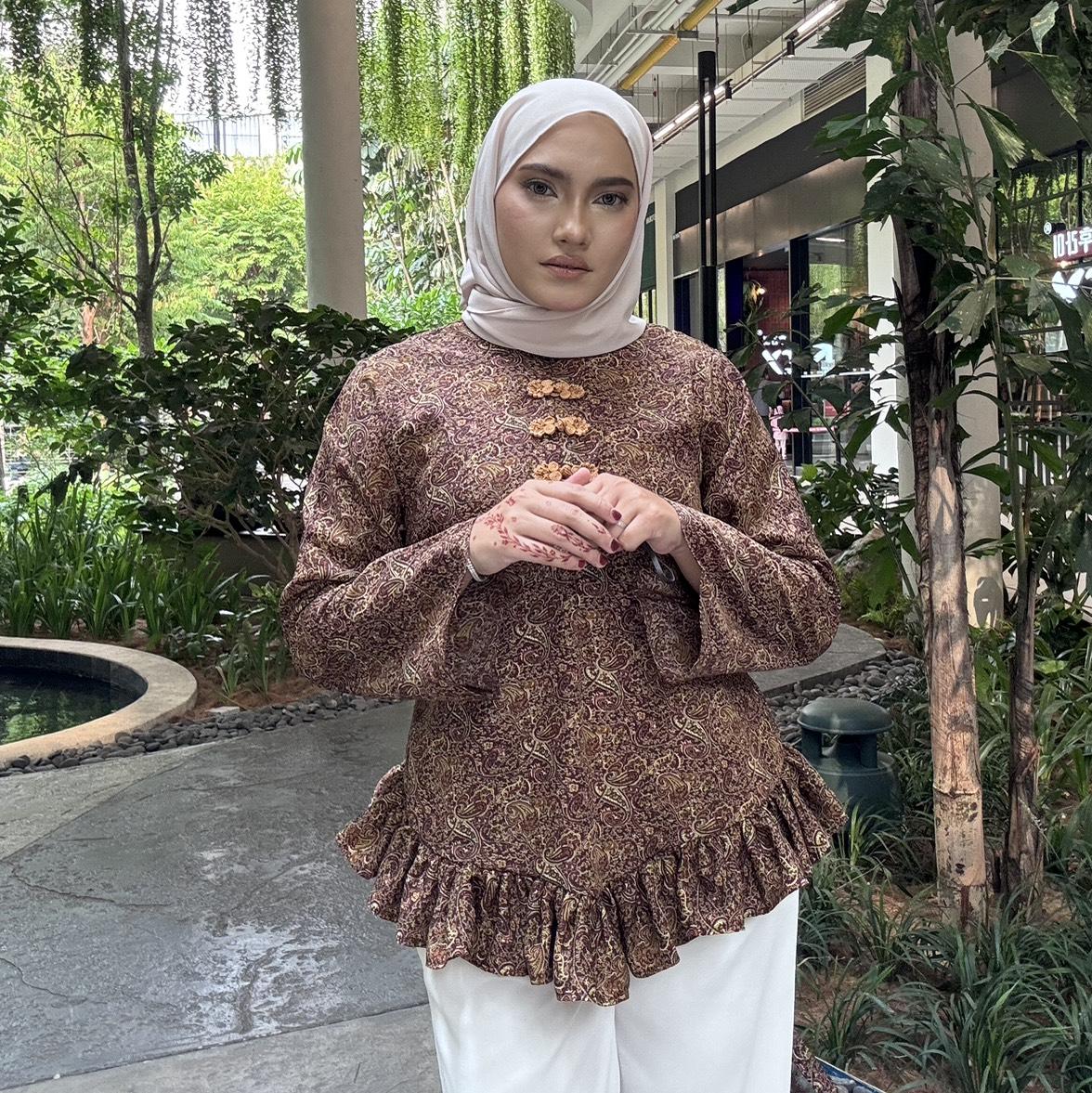Choc Batik Cheongsam Ruffle