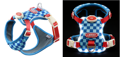 LaRoo Watermelon Sea Salt Plaid LED Harness