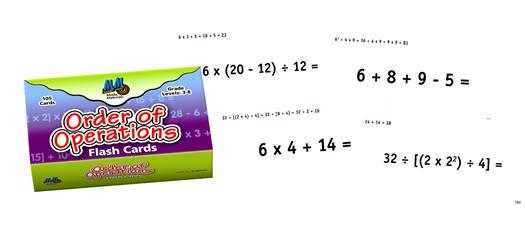 Order of Operations Flash Cards