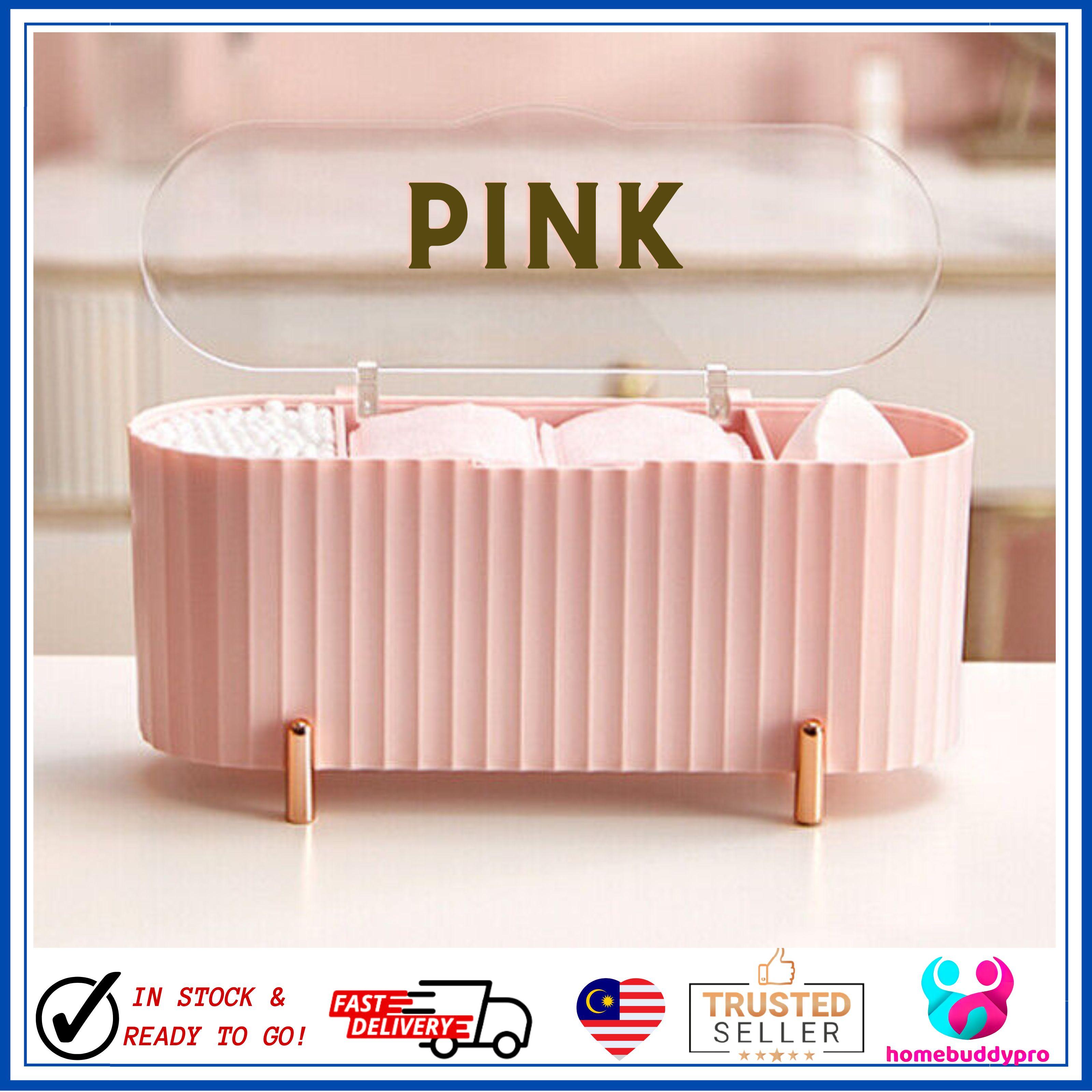 Dustproof Makeup Organizer Box with Transparent Cover, Cosmetic Storage Holder