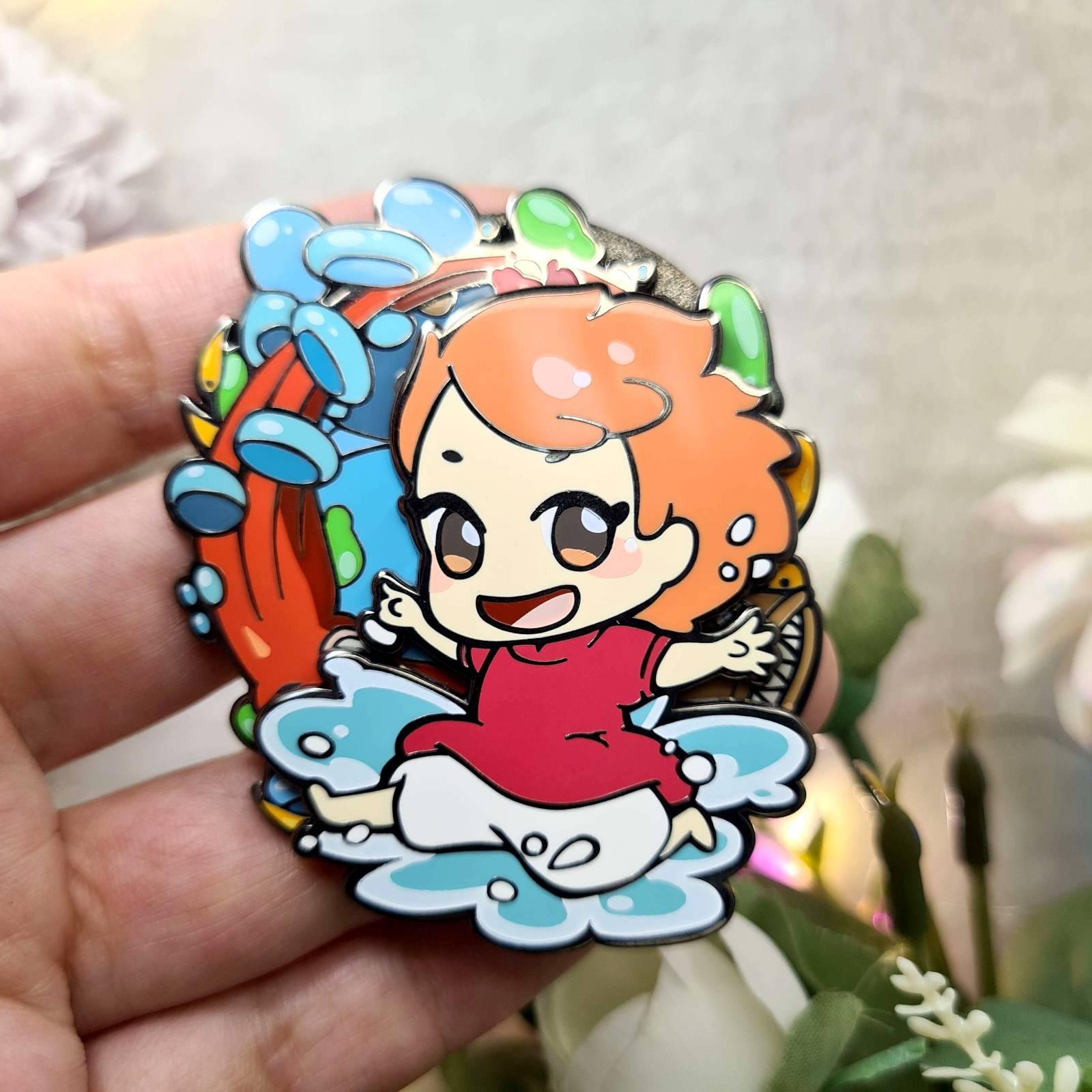 Ponyo's Wave Spinner Pin