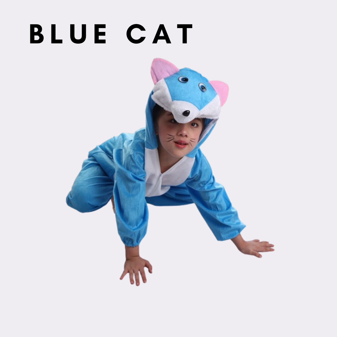 Costume Animal Kids Blue Cat (XS - 2XL)