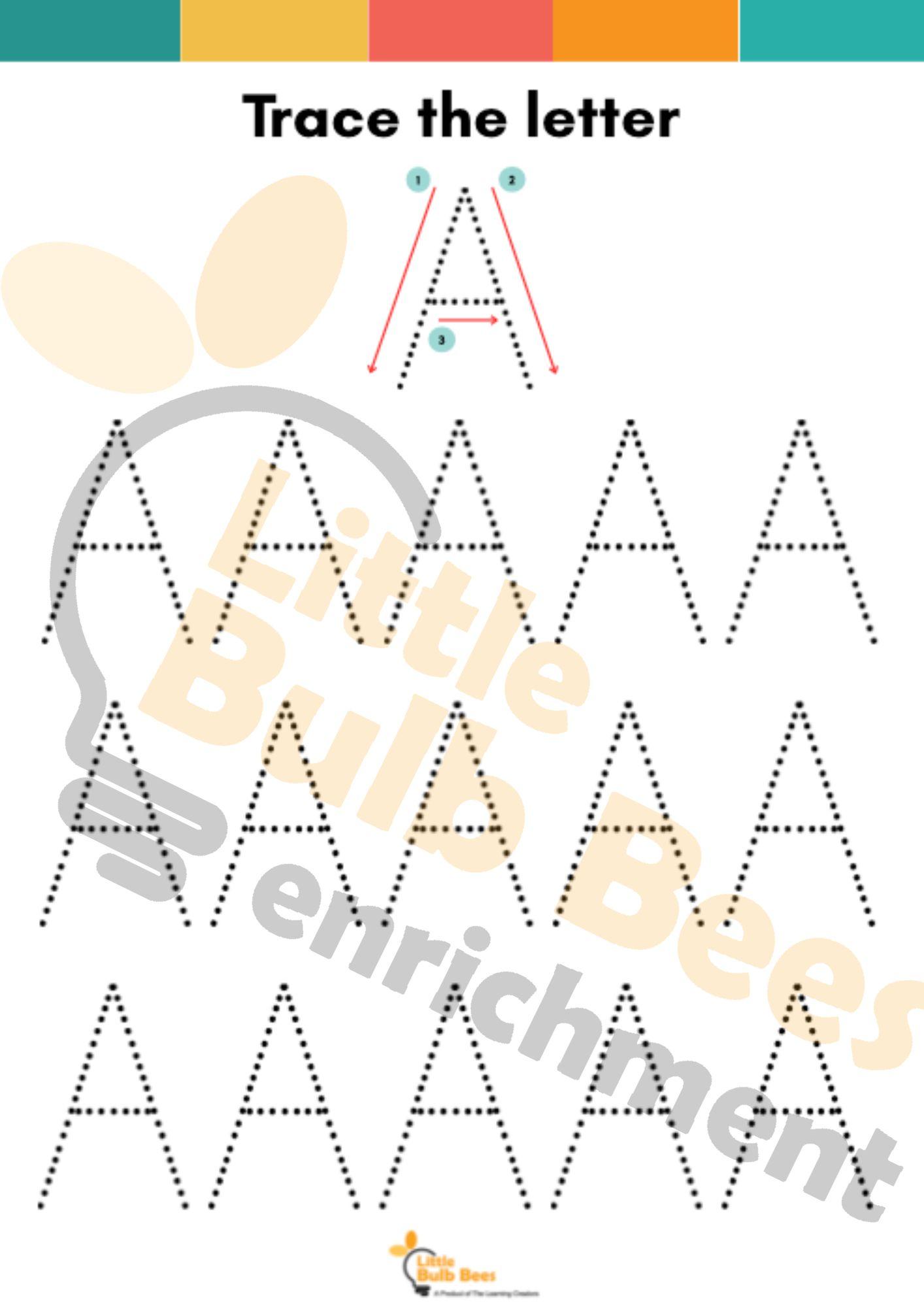 Letter A Tracing Practice Sheets (Printable)
