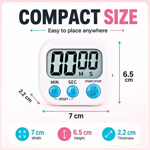 Magnetic LCD Digital Timer Alarm Clock Baking Cooking Medicine Countdown Jam Randik Elektronik - image 3
