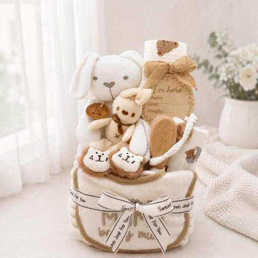 Angeliz Motherhood Blessing Pa&Ma Bunny Set 10pcs- Neutral - image 1