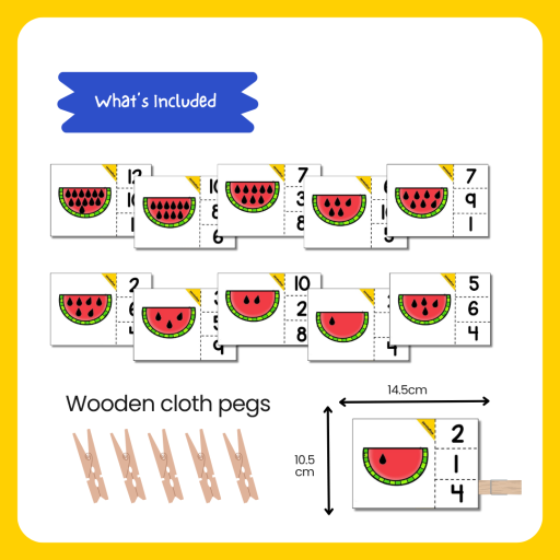Watermelon Themed Count and Clip Cards from 1 to 10 - image 2