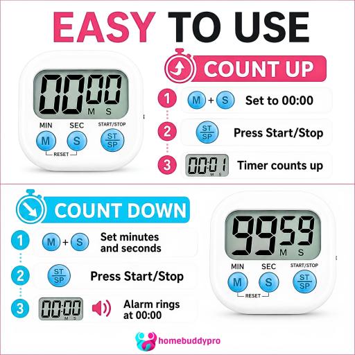 Magnetic LCD Digital Timer Alarm Clock Baking Cooking Medicine Countdown Jam Randik Elektronik - image 4