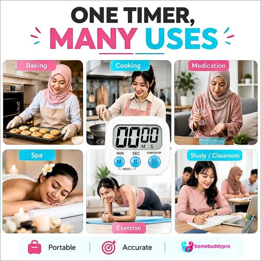 Magnetic LCD Digital Timer Alarm Clock Baking Cooking Medicine Countdown Jam Randik Elektronik - image 8