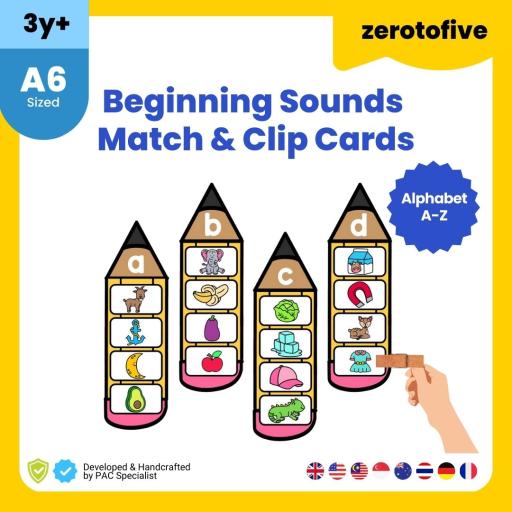 Beginning Sounds Match and Clip Cards - image 1