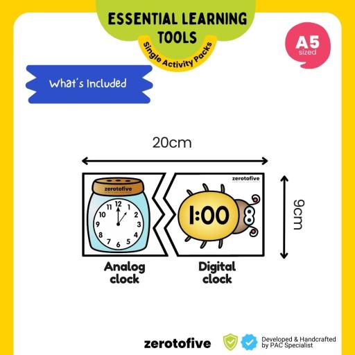 Time Telling Puzzle - Matching Analog to Digital Clocks - image 3