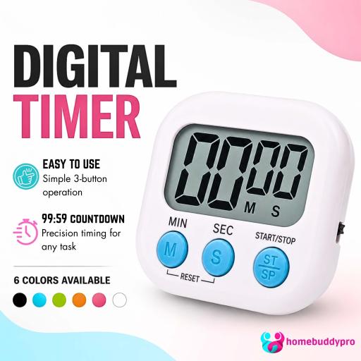 Magnetic LCD Digital Timer Alarm Clock Baking Cooking Medicine Countdown Jam Randik Elektronik - image 1