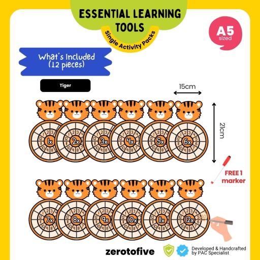 Multiplication Practice Wheels Animal Themed - image 2