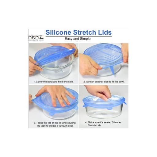 Silicone Stretch Lids (Set of 6) | Food Grade Reusable - image 4