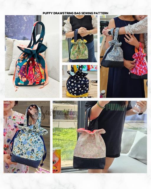 Puffy Drawstring Bag Sewing Pattern - image 3
