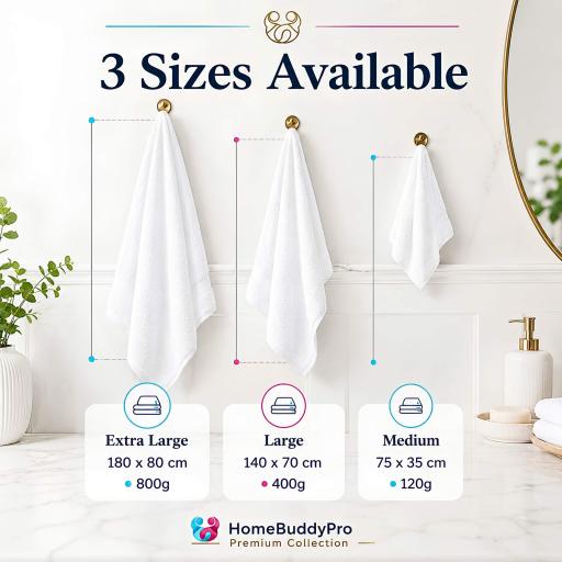 100% Cotton Extra Large Bath Towel, Hotel-Style Soft Absorbent Tuala Mandi - image 8