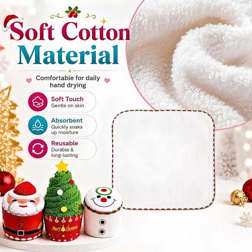 Christmas Theme Cotton Towels Santa Claus Christmas Tree Snowman Xmas Gifts Face Towel Hand Towel - image 9