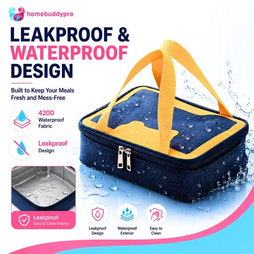 HomeBuddyPro Insulated Lunch Bag Waterproof Thermal Beg Bekal Makanan Aluminium Foil Cooler Bag - image 2