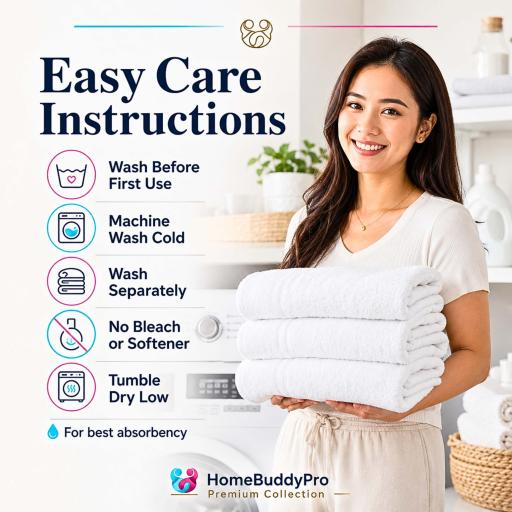 100% Cotton Extra Large Bath Towel, Hotel-Style Soft Absorbent Tuala Mandi - image 7