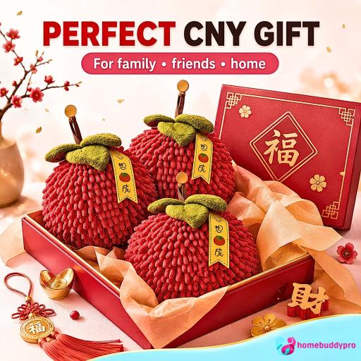 Chinese New Year Hand Towel Quick Dry Strong Water Absorbent Microfiber Towels Free Hook - image 4