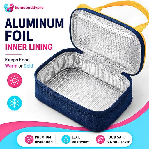 HomeBuddyPro Insulated Lunch Bag Waterproof Thermal Beg Bekal Makanan Aluminium Foil Cooler Bag - image 3