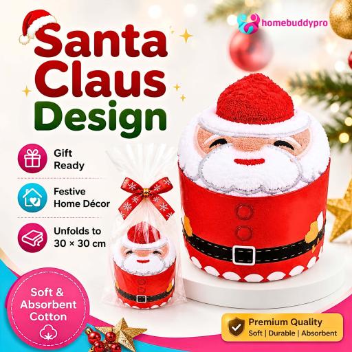 Christmas Theme Cotton Towels Santa Claus Christmas Tree Snowman Xmas Gifts Face Towel Hand Towel - image 2