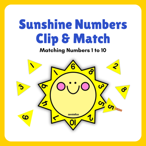 Sunshine Numbers Clip and Match from 1 to 10 - image 1