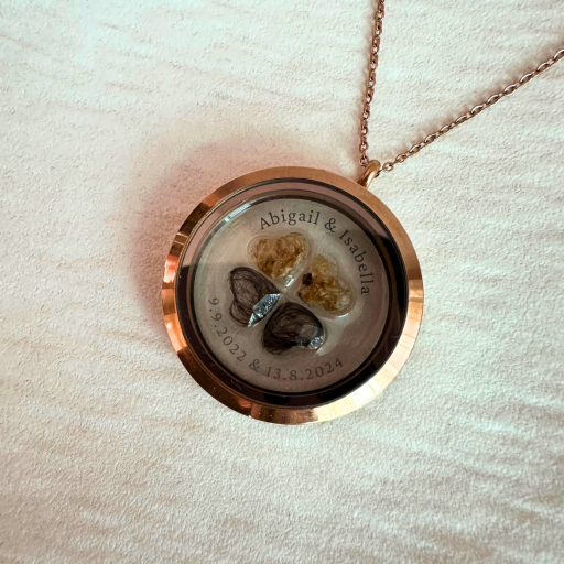 Keepsake Locket | Lucky Clover Heart Shaped Beads| Umbilical cord + Hair Curl - image 2