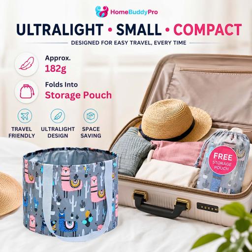 Foldable Waterproof Travel Wash Basin Bag for Foot Soak, Laundry, Haji & Umrah - image 8