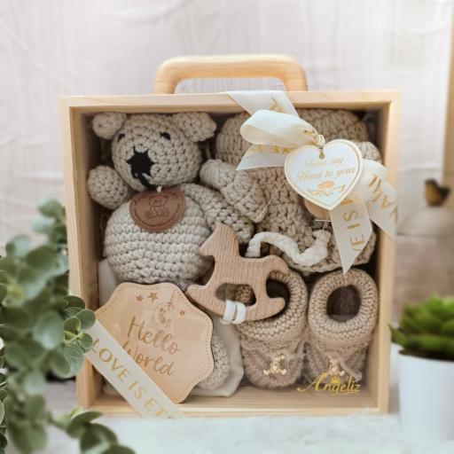 Angeliz Knitted Brown Wooden Box Neutral 10pcs - image 2