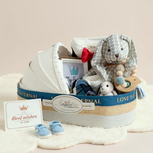Angeliz Premium Baby Hamper Princess Crib 10pcs Set-Blue - image 3