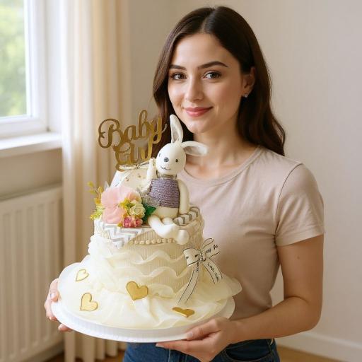 Angeliz Fluffy Sweet Girl Premium Baby Hamper Cakebox 7pcs Gift Set - image 2
