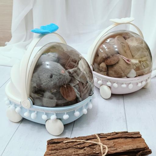 Angeliz Mini Cart Grooming Bunny Baby Hamper Gift Basket Set 9 Pcs- Pink - image 8