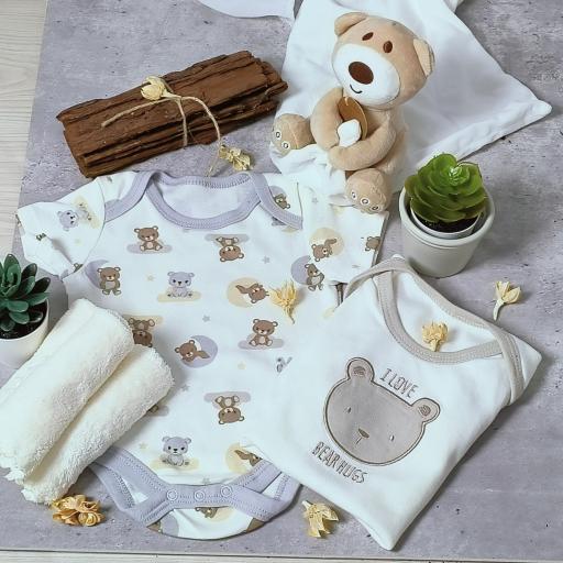 Angeliz Little Bear Blanket & Comforter Baby Hamper Cakebox Gift Set 11pcs-Neutral - image 3