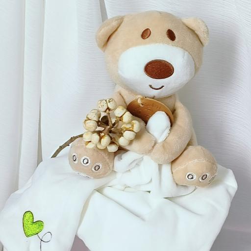 Angeliz Little Bear Blanket & Comforter Baby Hamper Cakebox Gift Set 11pcs-Neutral - image 7