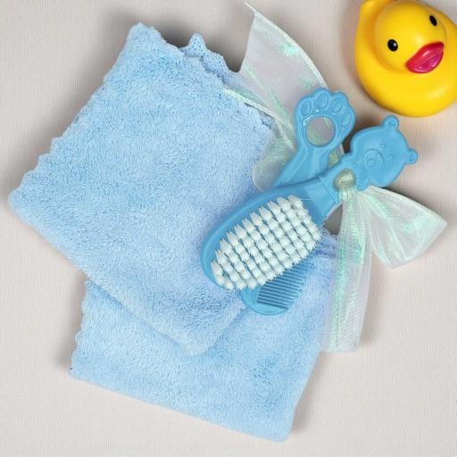 Angeliz Little Bear Snuggle Wooden Baby Hamper Gift Box Blue 8 pcs - image 7
