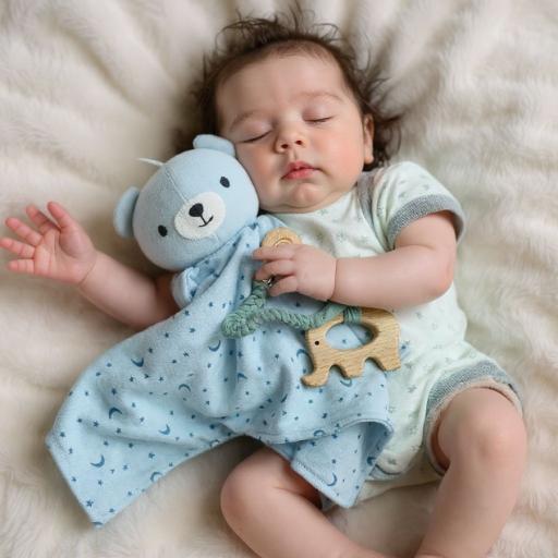 Angeliz Little Bear Snuggle Wooden Baby Hamper Gift Box Blue 8 pcs - image 3