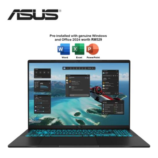 (PREORDER) Asus V16 V3607V 16'' WUXGA Gaming Laptop Black ( C5-210H, 8GB, 512GB SSD, RTX3050 6GB, W11, HS+M365 ) - image 1