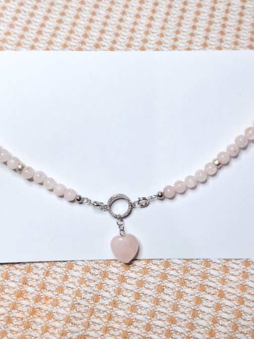 Rose Quartz Bloom Necklace - image 3