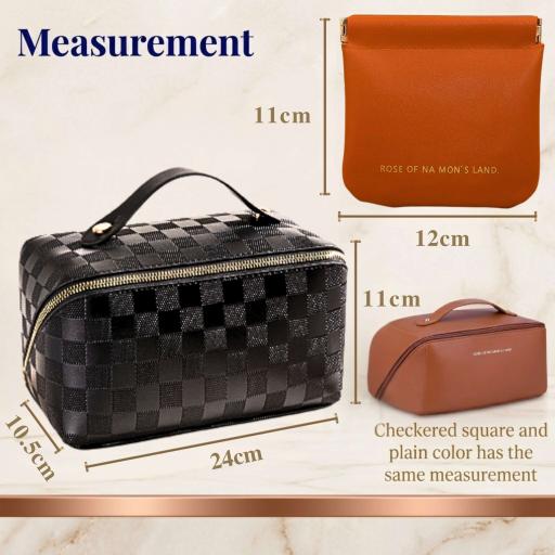 Luxury PU Leather Makeup Bag Travel Toiletries Organizer Beg Kosmetik Kalis Air - image 6