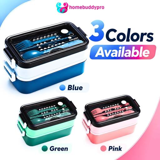 304 Stainless Steel Double Layer Lunch Box with Insulated Bag, 1.5L Bekas Makanan Tahan Panas - image 9