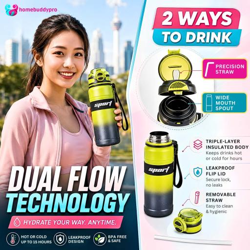 316 Stainless Steel Vacuum Insulated Tumbler 680ml, Leakproof BPA-Free Water Bottle - image 5