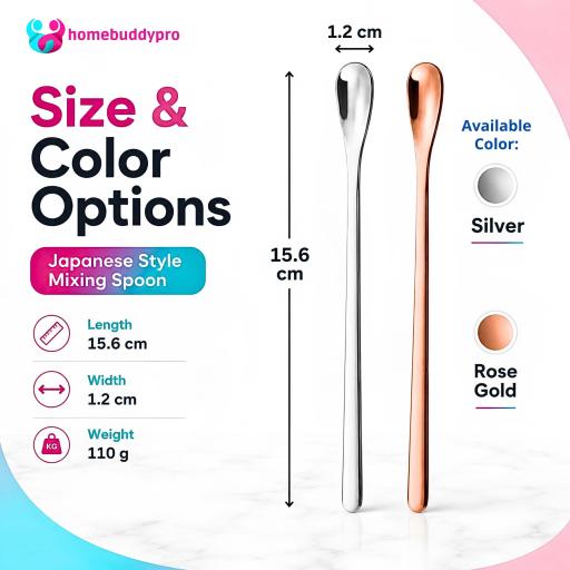 304 Stainless Steel Spoon Stirrer Long Spoon Stirrer Japanese Stirring Spoon Coffee Spoon Stirrer - image 3