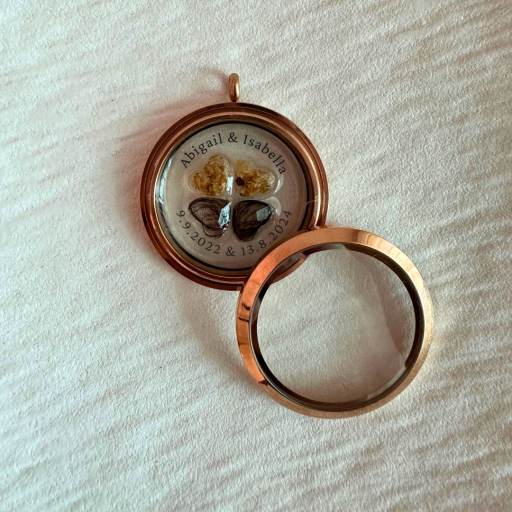 Keepsake Locket | Lucky Clover Heart Shaped Beads| Umbilical cord + Hair Curl - image 5
