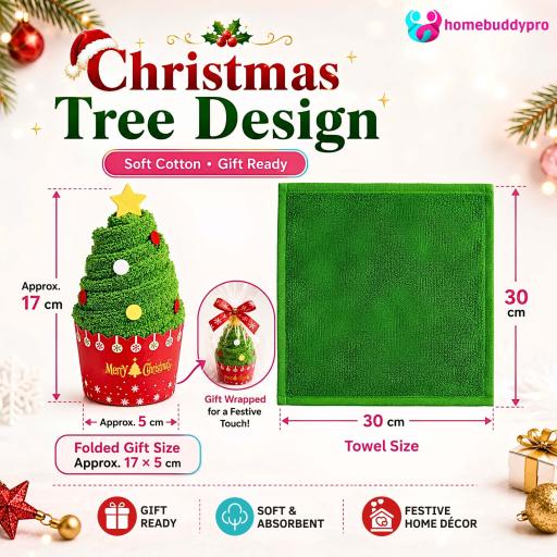 Christmas Theme Cotton Towels Santa Claus Christmas Tree Snowman Xmas Gifts Face Towel Hand Towel - image 7