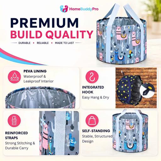 Foldable Waterproof Travel Wash Basin Bag for Foot Soak, Laundry, Haji & Umrah - image 2