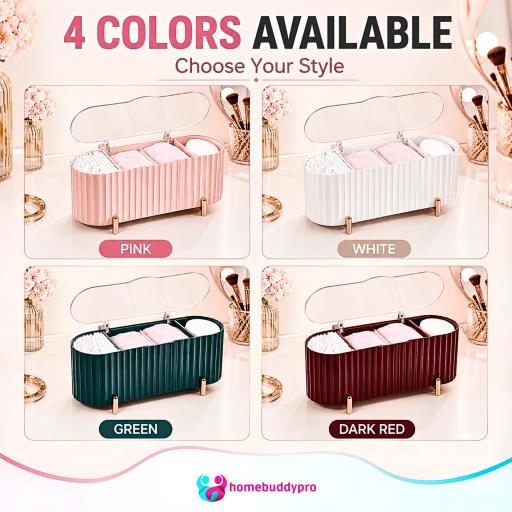 Dustproof Makeup Organizer Box with Transparent Cover, Cosmetic Storage Holder - image 9