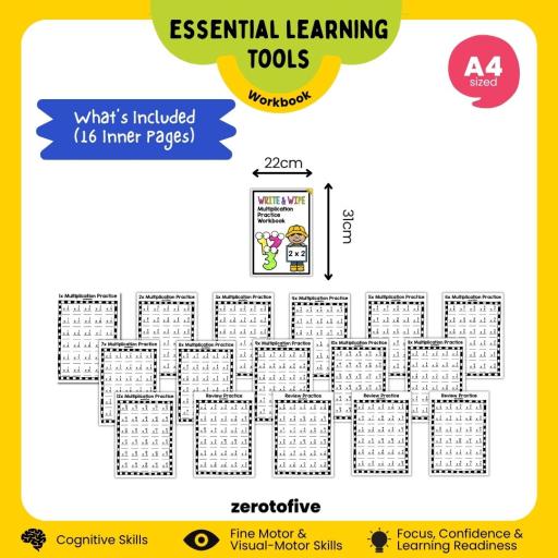 Multiplication Write and Wipe Workbook - image 2